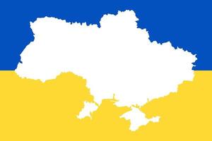 fond de carte du pays ukraine. motif de couleurs du drapeau ukrainien. frontières du territoire avec la Crimée. illustration vectorielle bleu et jaune. papier peint ukrainien, cadre. vecteur