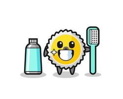 illustration de mascotte de lame de scie avec une brosse à dents vecteur