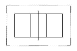 style de contour de terrain de volley-ball vecteur