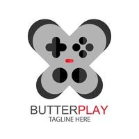 logo de manette de jeu en forme de papillon, pour un logo ou un symbole d'entreprise vecteur