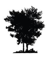 silhouette arbre clipart. silhouette vecteur d'un jeune arbre.