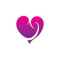 coeur amour logo beau design concept icône tamplate vecteur