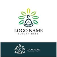 création de logo de personnes faisant du yoga symbole icône illustration vecteur