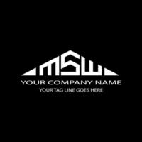 conception créative de logo de lettre msw avec graphique vectoriel