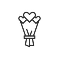 coeur fleur amour icône ou logo illustration vectorielle vecteur