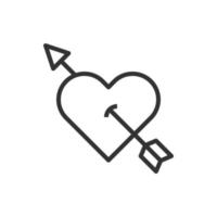 coeur-amour ligne icône illustration vectorielle vecteur
