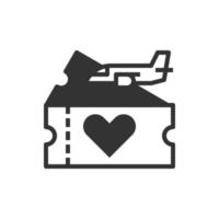 billets de coeur amour icône ou logo illustration vectorielle vecteur