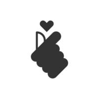 mini coeur main amour icône ou logo illustration vectorielle vecteur