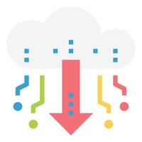 vecteur d'icône de téléchargement de réseau de services de technologie de données cloud, base de données