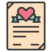 coeur contrat amour icône ou logo illustration vectorielle vecteur