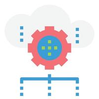 vecteur d'icône de téléchargement de réseau de services de technologie de données cloud, base de données