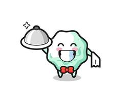 mascotte de personnage de chewing-gum en tant que serveurs vecteur