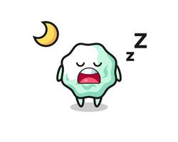 illustration de personnage de chewing-gum dormir la nuit vecteur