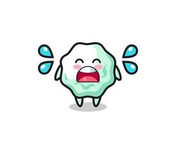 illustration de dessin animé de chewing-gum avec un geste de pleurs vecteur