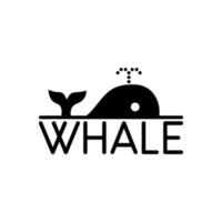 le graphique vectoriel d'illustration des silhouettes de baleines fait surface tout en pulvérisant de l'eau, parfait pour un logo ou un symbole d'entreprise