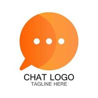 logo de chat, cercle de couleur orange à bulles, pour un logo ou un symbole d'entreprise vecteur