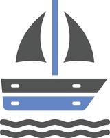 style d'icône de bateau à voile vecteur