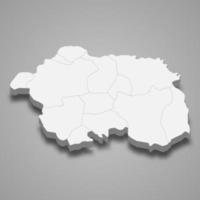 La carte isométrique 3d d'eskisehir est une province de la turquie vecteur