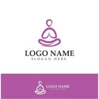 création de logo de personnes faisant du yoga symbole icône illustration vecteur