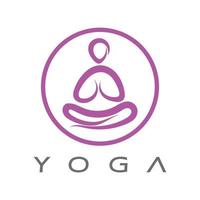 création de logo de personnes faisant du yoga symbole icône illustration vecteur