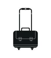 icône de porte-documents roulant, illustration de silhouette de portefeuille. vecteur