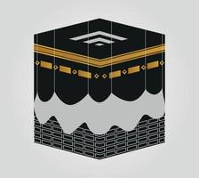 dessin de kaaba mecca hajj, illustration de site islamique. vecteur