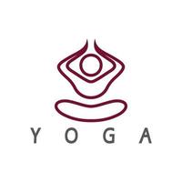 création de logo de personnes faisant du yoga symbole icône illustration vecteur