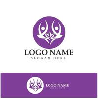 création de logo de personnes faisant du yoga symbole icône illustration vecteur