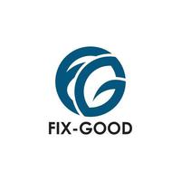 logo fix-good nouveau logo simple lettre f et g enveloppé par un cercle vecteur