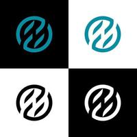 logo simple et moderne en un avec cercle et style abstrait vecteur