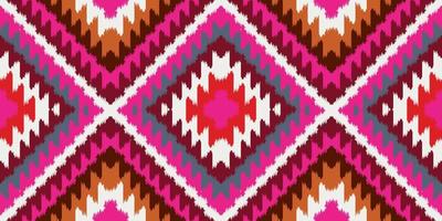 bel art ikat. le motif coloré harmonieux de navajo dans la broderie tribale et folklorique, l'impression d'ornement d'art de losange géométrique aztèque mexicain.design pour tapis, papier peint, vêtements, emballage et tissu. vecteur