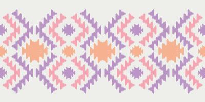 ikat fait à la main borde un bel art pastel. motif harmonieux de chevron navajo en broderie tribale, folklorique, ornement d'art géométrique aztèque mexicain print.design pour tapis, emballage, tissu, couverture, textile vecteur