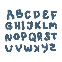 alphabet manuscrit esthétique hippie de lettres latines. vecteur