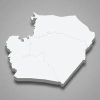 carte isométrique 3d de raqqa est une province de la syrie vecteur