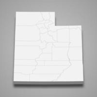 Carte 3D de l'état des États-Unis vecteur