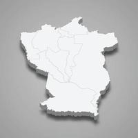 La carte isométrique 3d de cojedes est un état du venezuela, vecteur