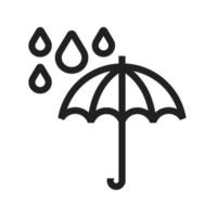 parapluie avec icône de ligne de pluie vecteur