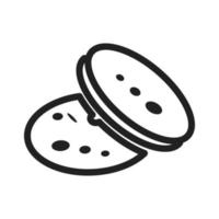 icône de ligne de cookies vecteur