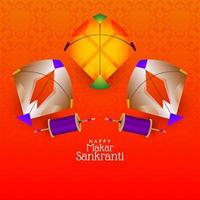 makar sankranti festival culturel indien carte de voeux vecteur