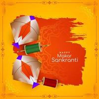 conception de fond du festival makar sankranti avec des cerfs-volants colorés vecteur