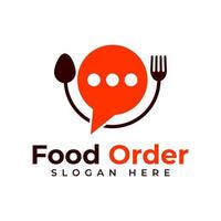 icône du logo de commande de nourriture en ligne vecteur
