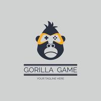 conception de modèle de logo de contrôleur de jeu de tête de gorille pour la marque ou la société et autre vecteur