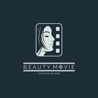 création de modèle de logo de production de studio de cinéma de film de beauté pour la marque ou l'entreprise et autre vecteur