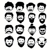 un ensemble d'illustration d'hommes moustache vecteur