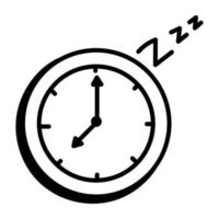 une icône de doodle pratique du temps de sommeil vecteur