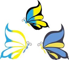 papillon fond drapeau ukraine. vecteur