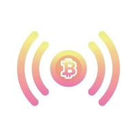 icône de modèle de conception de dégradé de logo bitcoin en direct vecteur