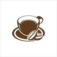 tasse à café et icône de haricot. vecteur de café isolé sur fond blanc. tasse à café illustration signe simple