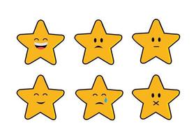 jeu d'icônes en forme d'étoile ou conception de symboles avec expression
