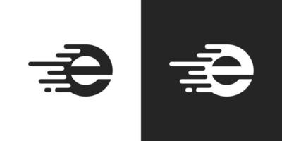 concept de conception de logo rapide lettre e. technologie de logo lettre e. vecteur